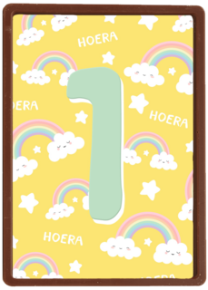 Verjaardagskaart 1 jaar regenboog