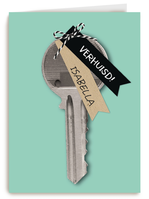 Kaart Hallmark | Felicitatie Nieuwe Woning Verhuisbericht | Verhuizingbericht Sleutel Met Label