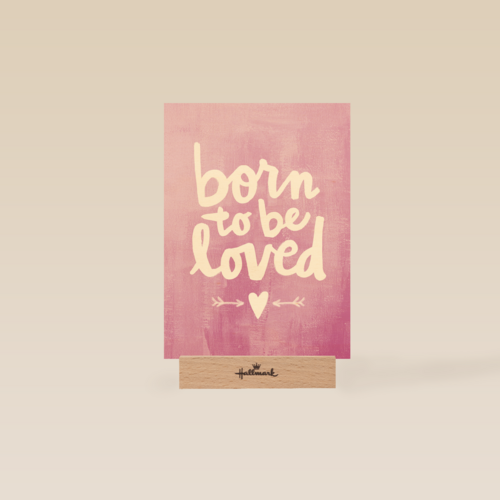 geboortekaartje born to be loved roze