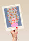 Getrouwd kaart met bloemen