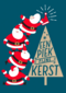 Kerstkaart met kerstmannen piek fijne kerst