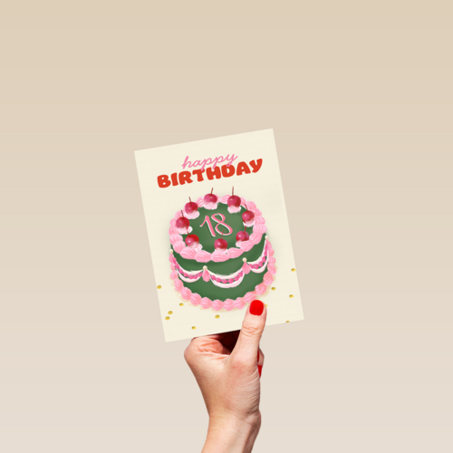 happy birthday cake with 18