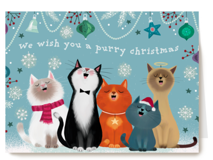 Kerstkaart Ylva Svensson purry Christmas