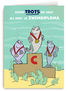 Zwemdiploma C kaart trots op jou