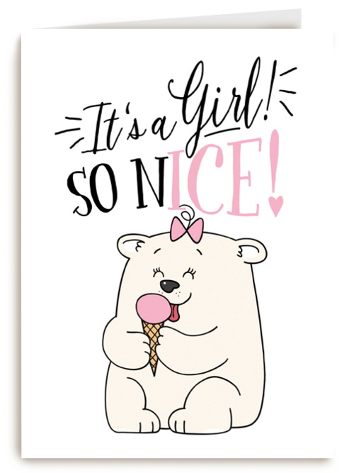 babykaart meisje it is a girl so nice