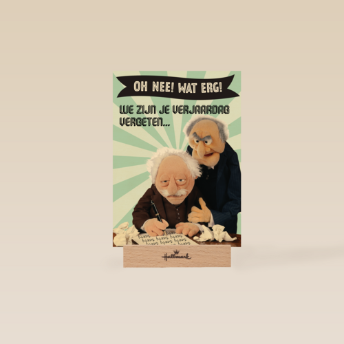 verjaardag te laat kaart muppets waldorf statler