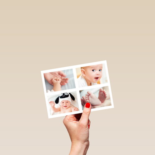 dubbele fotokaart liggend vier gelijke foto