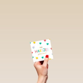 Felicitatiekaart van hartjes gefeliciteerd