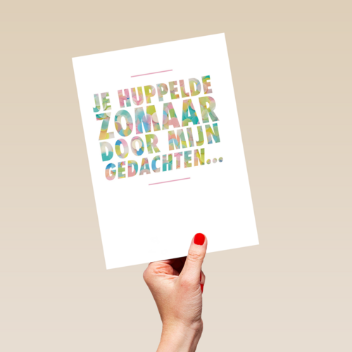 huppelde zomaar door mijn gedachten kaart
