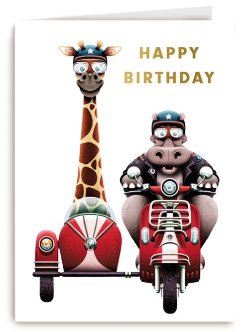 folio happy birthday from hippo and giraffe