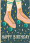 verjaardagskaart hip happy rollerskates birthday