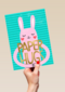 Pasen kaart Paashaas paper hug