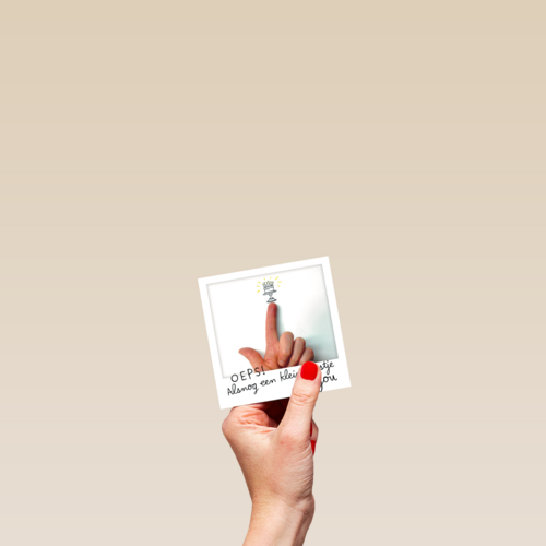 polaroid kaart verjaardag te laat