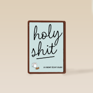 Verjaardagskaart man vrouw grappig holy shit