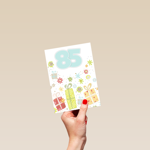 een fleurige 85ste verjaardag met cadeautjes