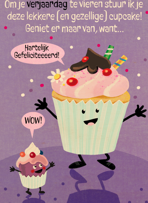Verjaardagskaart grappig met cupcake