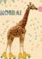 hoera met deze giraffe met confetti