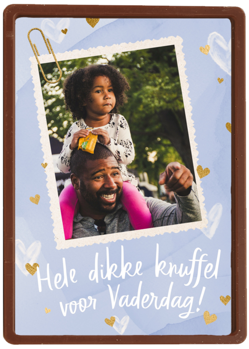 Hele dikke knuffel voor vaderdag fotokaart