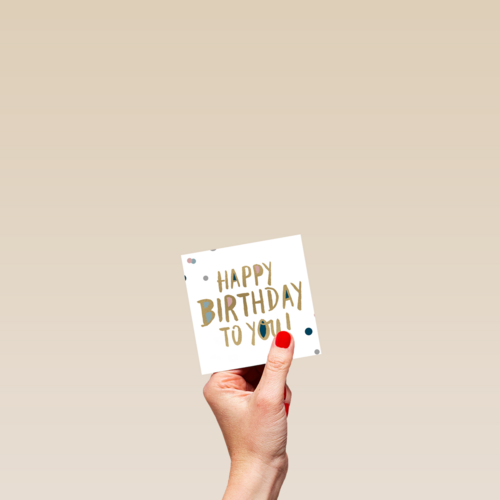 monmon kaart met de simpele boodschap happy birthday to you