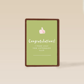 nieuwe baan kaart grappig collegas