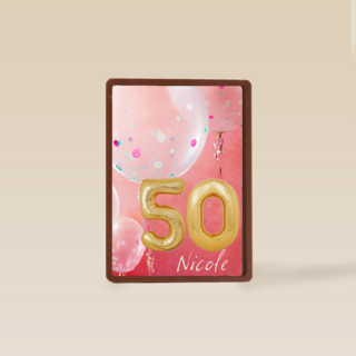verjaardag kaart leeftijd 50 vrouw ballon