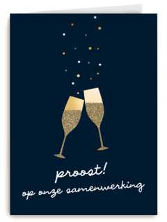 nieuwjaarskaart zakelijk proost op onze samenwerking