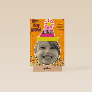 verjaardag kaart kids meisje feestmuts