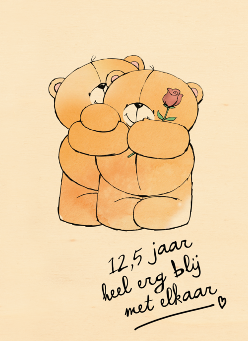 Houten Kaart Huwelijksjubileum | Houten Kaart Hallmark | Huwelijksjubileum | Huwelijkskaart 12 En Een Half Jaar Forever Friends