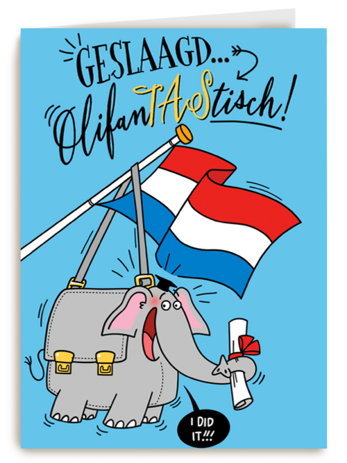 Kaart Hallmark | Diploma | Geslaagd Kaart Olifantantastisch