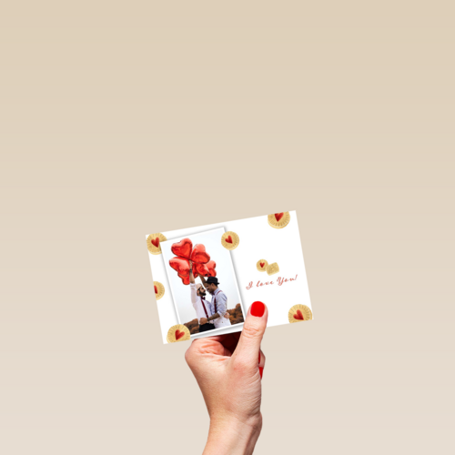Fotokaart Valentijnsdag fotokader met hartjes