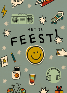 verjaardagskaart het is feest