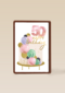 Verjaardagskaart 50 taart Happy Birthday