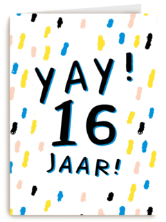 Verjaardagskaart yay 16 tiener jongen meisje