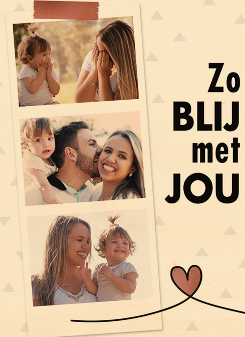 Houten Kaart Moederdag | Houten Kaart Hallmark | Moederdag | Moeder Zo Blij Met Jou