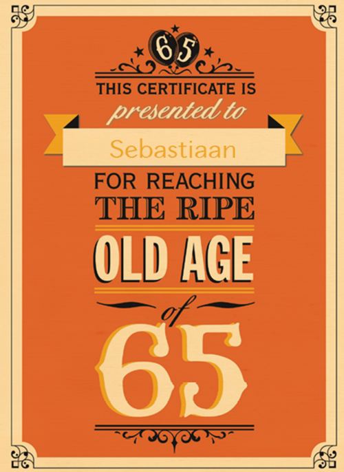 leeftijd vijfenzestig old age