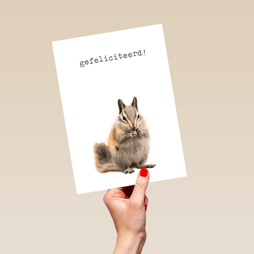 Gefeliciteerd kaart furry cuddles eekhoorn