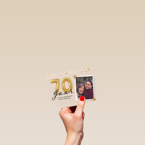 70 jaar verjaardagskaart foto