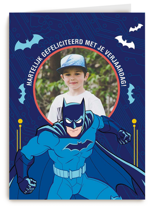 Batman verjaardagskaart met foto