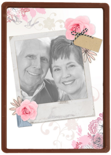 Roze rozen met fotolijst