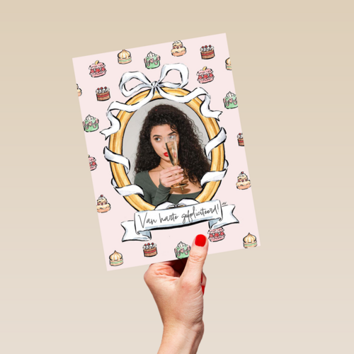 Verjaardagskaart foto cupcakes en spiegel