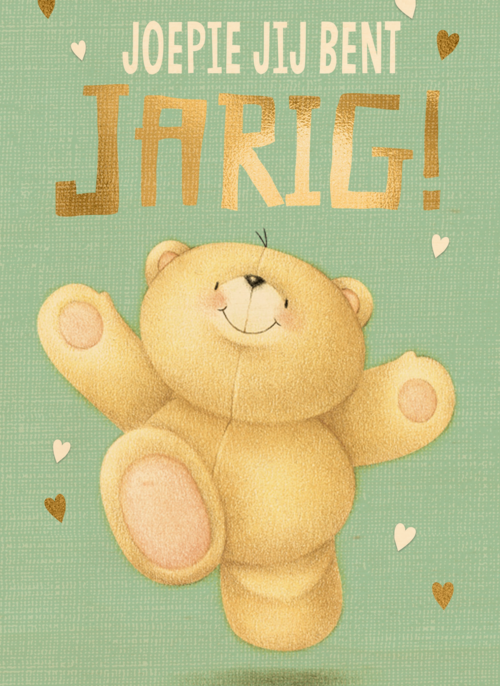 Houten Kaart Verjaardagskaarten | Joepie Jij Bent Jarig Met Ff Beer