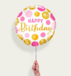 Ballon Happy Birthday Goud Roze