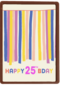 een blije gekleurde 25ste verjaardag