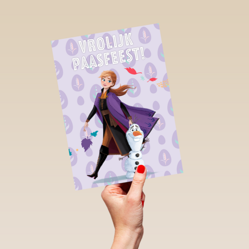 pasen kaart disney frozen anna olaf vrolijk paasfeest