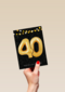 Verjaardagskaart leeftijden 40 ballonletters
