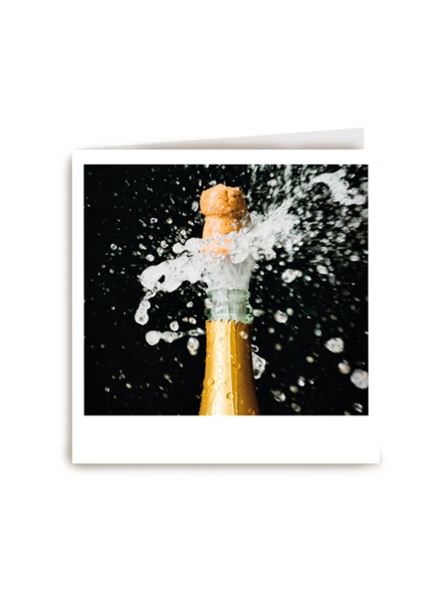 Gefeliciteerd kaart champagnekurk Polaroid