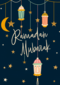 Ramadan Mubarak sterren en lantaarns