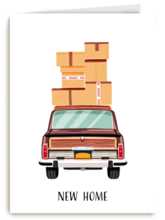 new home car with boxes
