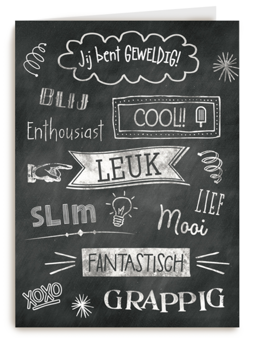 Kaart | Hallmark | Compliment | Jij Bent Geweldig Krijtbord