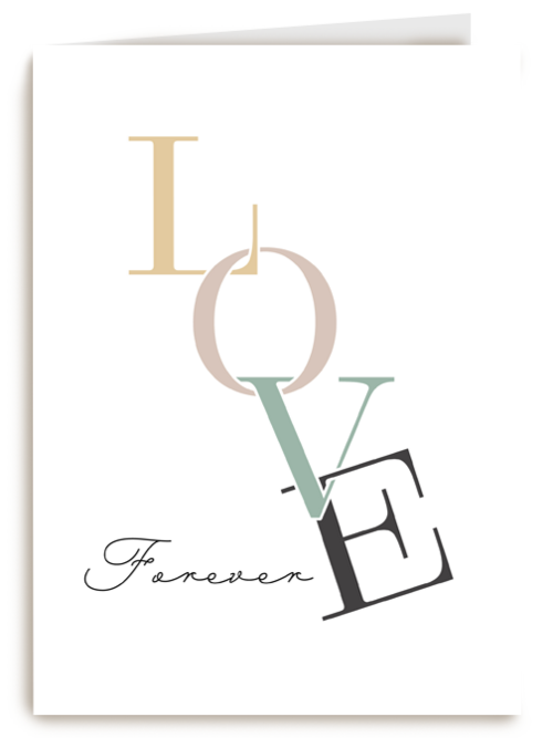 een trouwkaart met de quote love forever